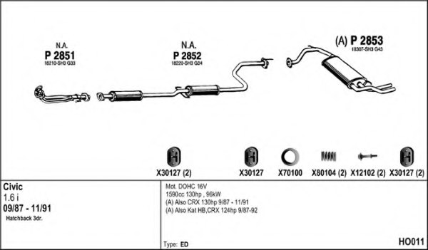 FENNO HO011 Exhaust System